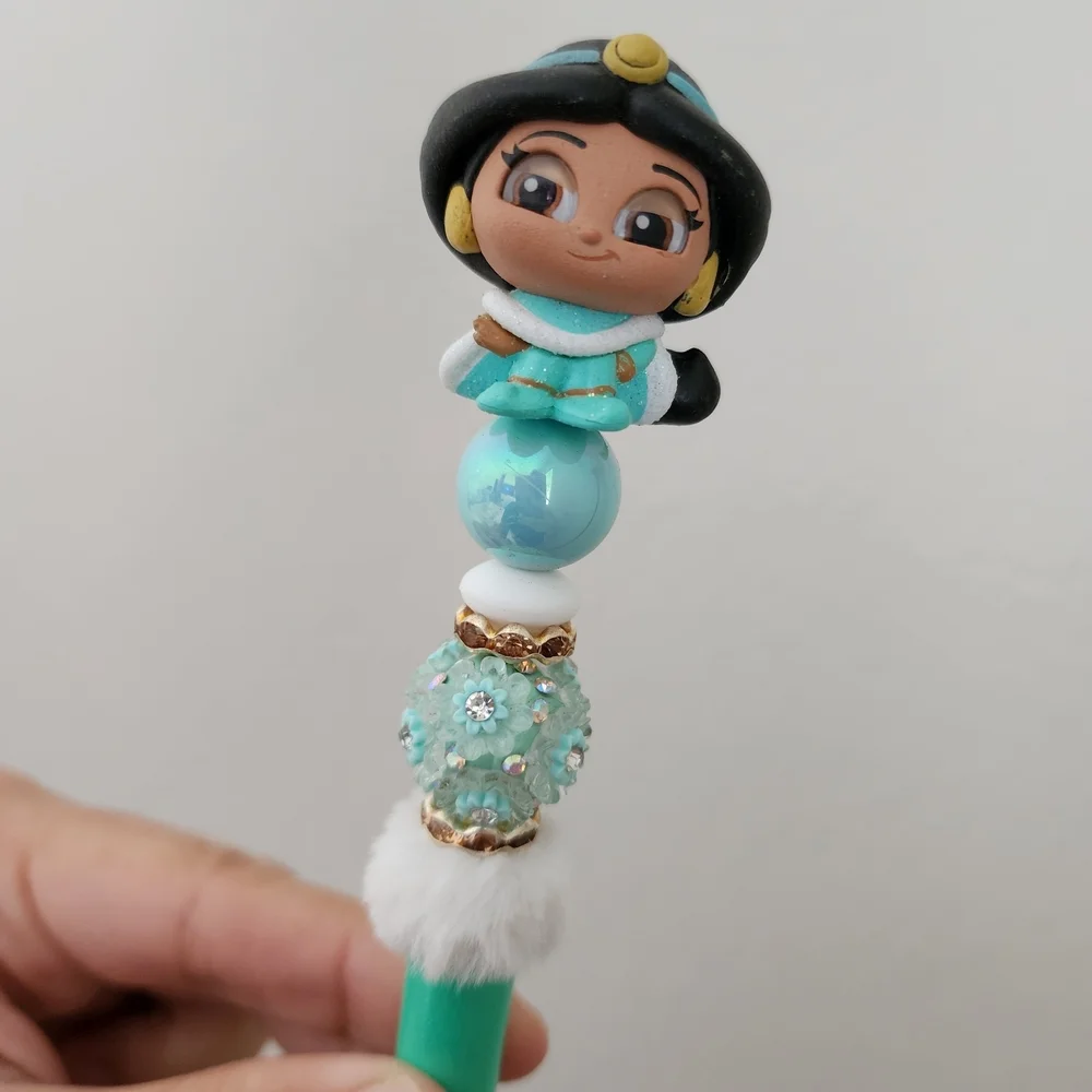 Disney Princess Jasmine Doorable Beaded Pen Black Ink Custom Made